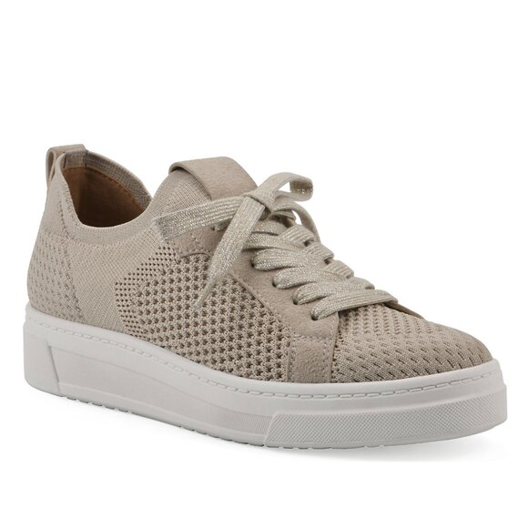 NWT White Mountain Uncut Slip On Sneakers Taupe Fabric Mid Top Size 7.5 Comfort - Picture 1 of 13